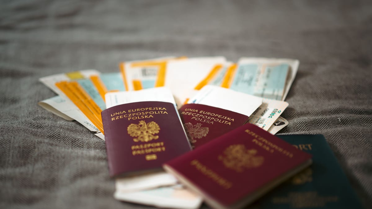 Passports laid out on a surface