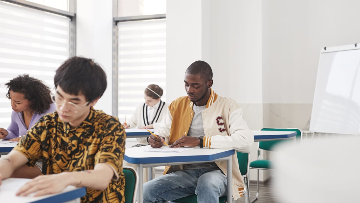 Students working on their applications