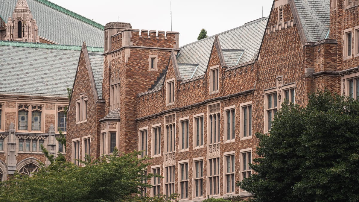 Ivy-covered university building