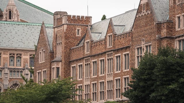 Ivy-covered university building