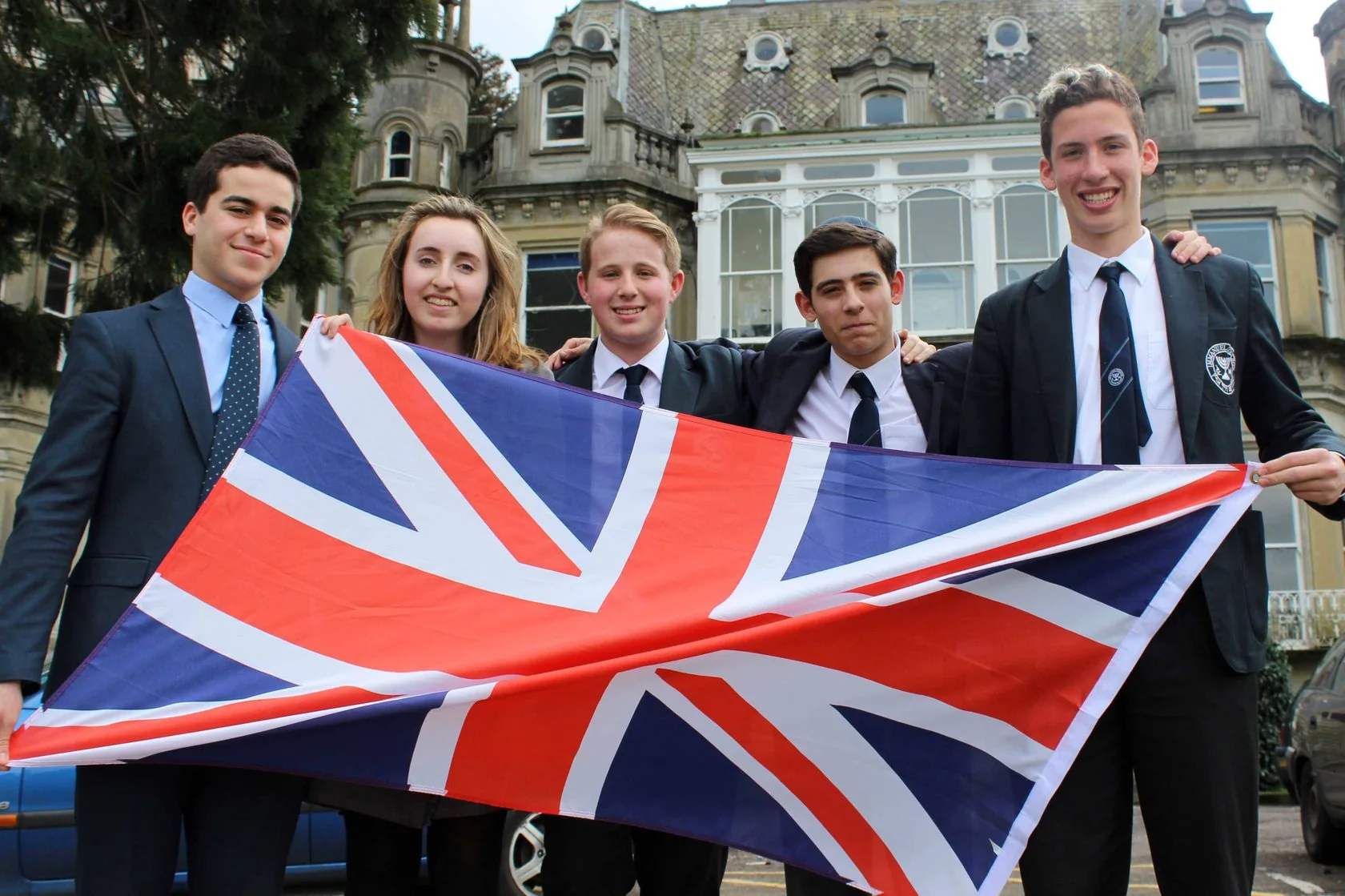 Pupils in uniform at a British school